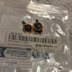 Gold and Black iPhone 12 Camera Lens Protector